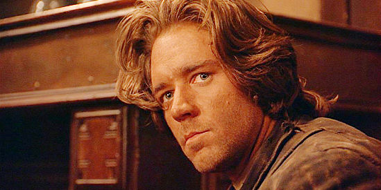 Russell Crowe as Cort, drug back to Redemption by Herod, his former partner in crime in The Quick and the Dead (1995)