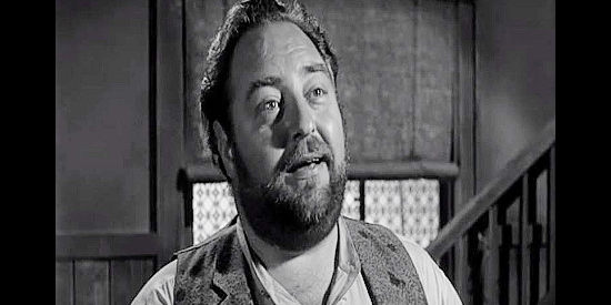 Sebastian Cabot as Frency De'vere, the crooked and sadistic saloon owner in Santa Rita in Black Patch (1957)