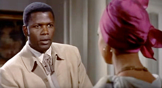 Sidney Poitier as Rau-Ru, determined to punish Hamish for his kindness in Band of Angels (1957)