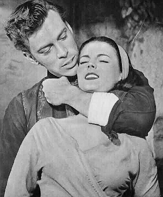 Skip Homeier as Jack Sutton with Natalie Wood as Maria Colton in The Burning Hills (1956)
