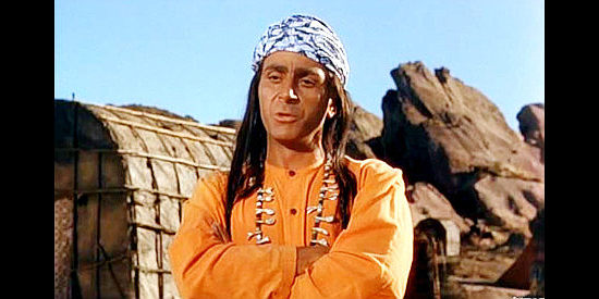 Steven Ritch as Tukiwah, standing by Cochise though he doesn't always agree with his views on the whites in Conquest of Cochise (1953)