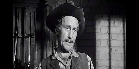 Strother Martin as Deputy Petey Walker, a lawman who can identify the bank robber in Black Patch (1957)