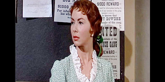 Susan Cummings as Mary Jo Ellis, Curt's longtime girlfriend, becoming inpatient in The Man from God's Country (1958)