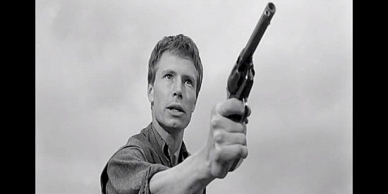 Tom Pittman as Carl, aka 'Flytrap,' a simple-minded young man who idolizes, then turns on Clay Morgan in Black Patch (1957)