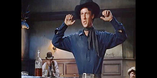 Tyler MacDuff as Billy the Kid, inviting Tom Brewster to a showdown of fast guns in The Boy from Oklahoma (1954)