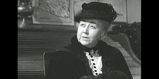 Verna Felton as August Pennyfeather, head of the ladies' group, suggesting Jimmy Ringo be 'shot down like a dog' in The Gunfighter (1950)