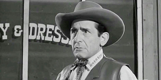 Victor Jory as Jared Tetlow, the cattleman determined to move his herds into Horseshoe Valley in BlackJack Ketchum, Desperado (1956)