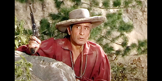 Victor Jory as Jess Wade, leader of a band of renegade whites who attacked Stroud's ranch in The Man from the Alamo (1953)