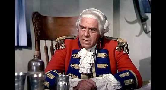 Walter Kingsford as British Col. Duncannon, trying to convince Pathfinder to join the fight against the French in The Pathfinder (1952)