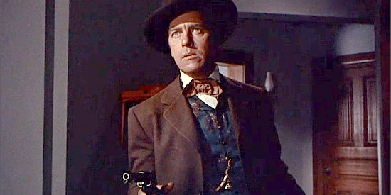 Warner Anderson as Hamer Thorne, the man intent of ridding Medicine Bend of its marshall in A Lawless Street (1955)