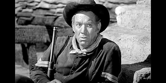 Warner Anderson as Trooper Rutledge, resting between Indian attacks in Only the Valiant (1951)