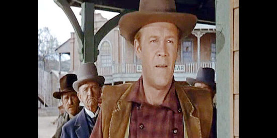 Wayne Morris as Tub Murphy, a deputy too slow to action for a town's liking in Riding Shotgun (1954)