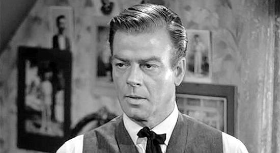 William Ching as Tom Anderson, in love with the same woman as outlaw brother Wes in The Moonlighter (1953)