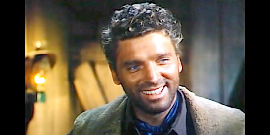 Burt Lancaster as Owen Daybright, a foreman who finds himself attracted to another man's wife in Vengeance Valley (1951)
