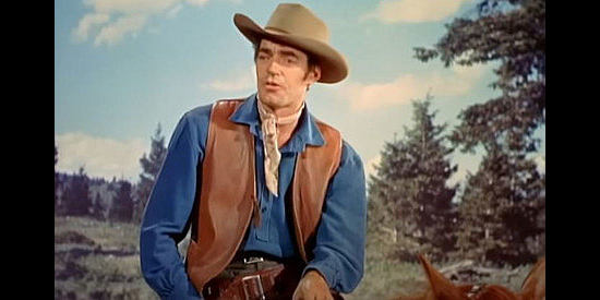 Jack Elam as Yost, one of McCord's top hands, encouraging his colleagues to help find Sierra Nevada in Cattle Queen of Montana (1954)