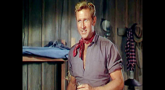 Lloyd Bridges as Paul Donovan, plotting to get rich with the help of outlaw Jason Brett in Colt .45 (1950)