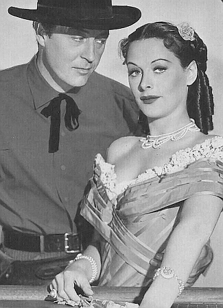 Ray Milland as Johnny Carter and Hedy Lamarr as Lisa Roselle in Copper Canyon (1950)