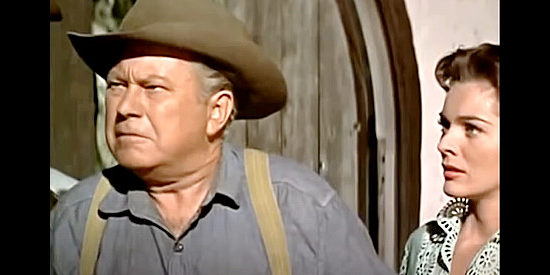 Edgar Buchanan as Sam Wyckoff, trying to convince the sheriff to help protect Judge Scott in Day of the Badman (1958)