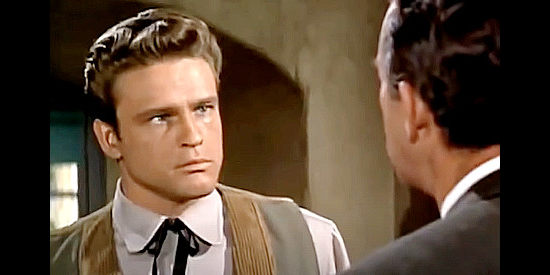 John Ericson as Sheriff Barney Wiley, the man Myra falls for in Day of the Badman (1958)
