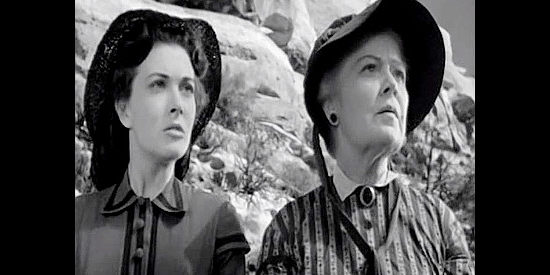 Paula Raymond as Orrie Masters and Spring Byington as her mother, coming to understand the plight of reservation Indians in Devil's Doorway (1950)