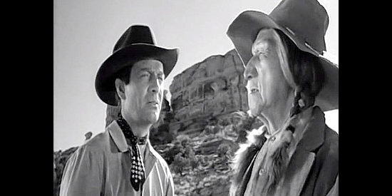 Robert Taylor as Lance Poole, welcoming the once respected Thundercloud (Chief John Big Tree) ot his ranch in Devil's Doorway (1950)