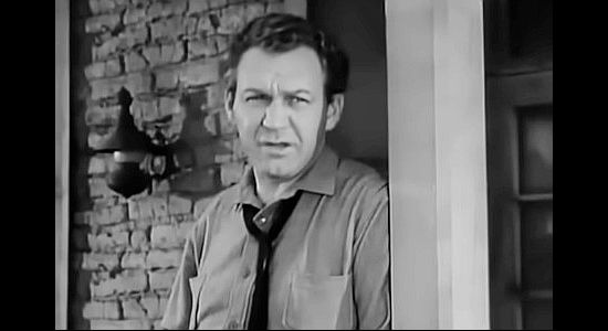 Forrest Tucker as Morgan, the crooked businessman with his eyes on Marion Warner's land in The Vanishing American (1955)