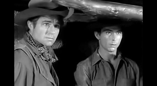 Jim Davis as Glendon and Lee Van Cleef as Jay Lord, gunmen working for Morgan in The Vanishing American (1955)