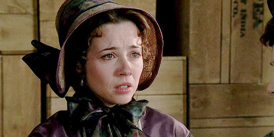 Linda Cardellini as Clara Forsythe, reacting to news of the raid on Austin in Comanche Moon (2008)