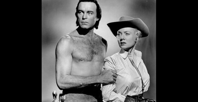 Scott Brady as Blandy and Audrey Totter as Marion Warner in The Vanishing American (1955)