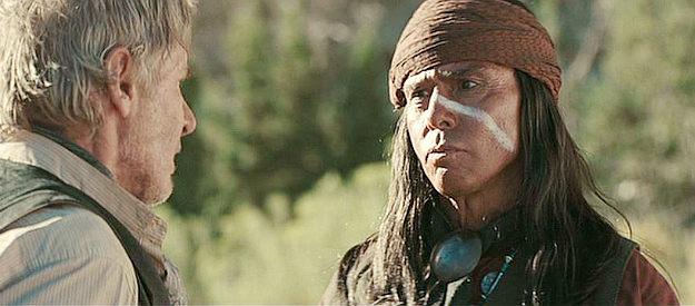 Raoul Trujillo as Black Knife, the Indian chief whose tribe joins the fight in Cowboys and Aliens (2011)