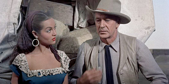 Sara Montiel as Nina, discussing the art of picking pockets with Benjamin Trane (Gary Cooper) in Vera Cruz (1954)