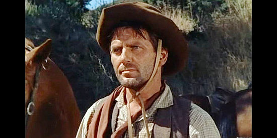 Charles McGraw as Ben Westman, the man in charge of the Texas renegades in Thunder Over the Plains (1953)