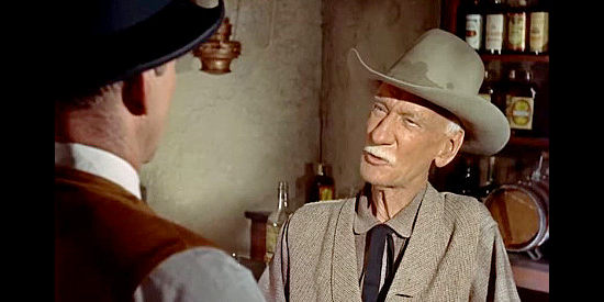 Clem Bevans as Tod Grinnel, the rancher Wick Campbell wants to cheat out of his land in Ten Wanted Men (1955)