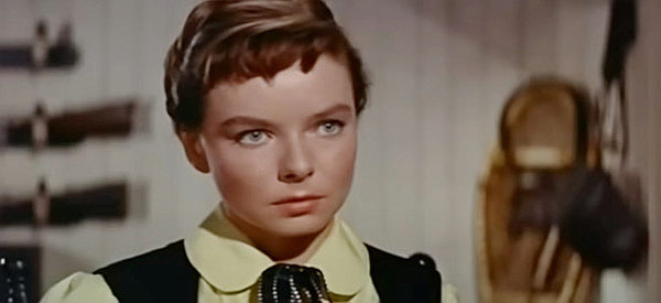 Diana Lynn as Gwen Williams, the young woman Harold Bridges is courting in Track of the Cat (1954)