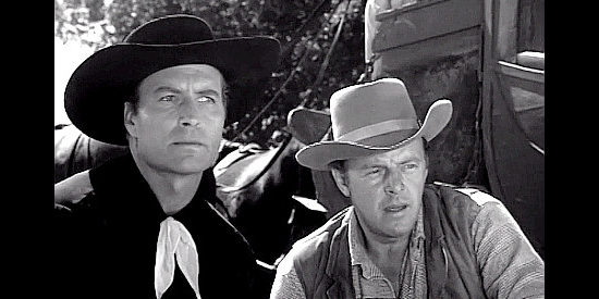 George Montgomery as Matt Sloane with fellow Arizona Ranger Joe Barger (Harry Lauter) in Toughest Gun in Tombstone (1958)