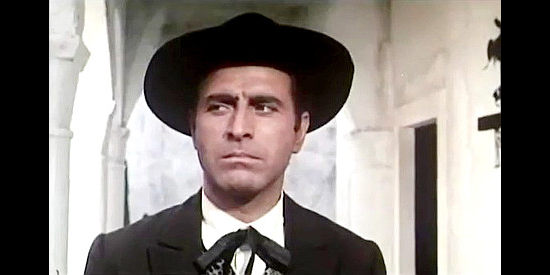 Germano Longo as Jim Latimore, the gringo who dared settle in Gonzalez territory in Five Giants from Texas (1966)