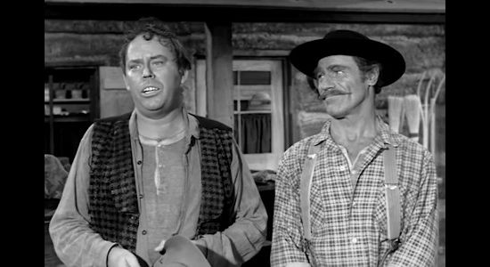 James Parnell as Moose McLain and Andy Albin as Jonathan Cooley, two of Wayne Santley's new friends in Jackson Hole in Gun Fight (1961)