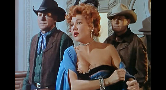 Jean Parker as Della, rushing to find out what happened when she learns her lover is in jail in Toughest Man in Arizona (1952)
