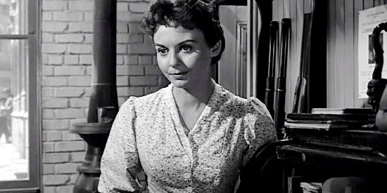 Mary Webster as Millie Parker, the young woman who tries to force Ben Owens to choose between her and his badge in The Tin Star (1957)