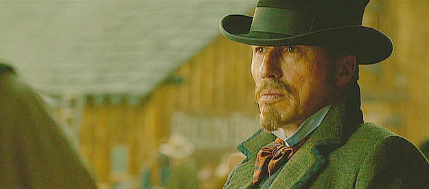 Michael Wincott as Gentleman Dave Turner, not looking forward to an inevitable showdown with John Henry in Forsaken (2015)