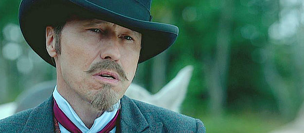 Michael Wincott as Gentleman Dave Turner, trying to convince a homesteadeer to leave his land behind in Forsaken (2015)