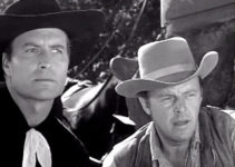 George Montgomery as Matt Sloane with fellow Arizona Ranger Joe Barger (Harry Lauter) in Toughest Gun in Tombstone (1958)