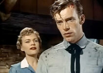 Kristine Miller as Fay Warren and Skip Homeier as Tim Mallory in Thunder Over Arizona (1956)