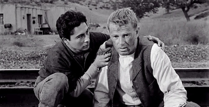 Victor Millan as Jose Mirada with Sterling Hayden as George Hansen in Terror in a Texas Town (1958)