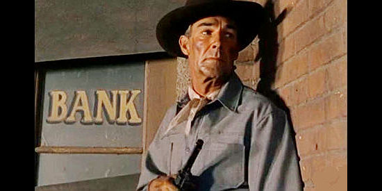 Randolph Scott as Capt. David Porter, ready for a showdown with the carpetbaggers in Thunder Over the Plains (1953)