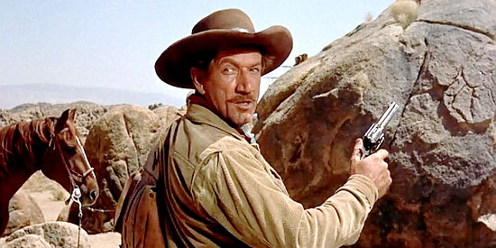 Richard Boone as Frank Usher, trying to hold onto a $50,000 ransom payment in The Tall T (1957)