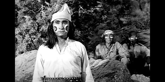 Rodolfo Acosta as Nanchez, determined to get his son back in Trooper Hook (1957)
