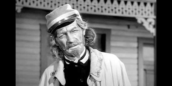Royal Dano as Trude, the stagecoach driver in Trooper Hook (1957)