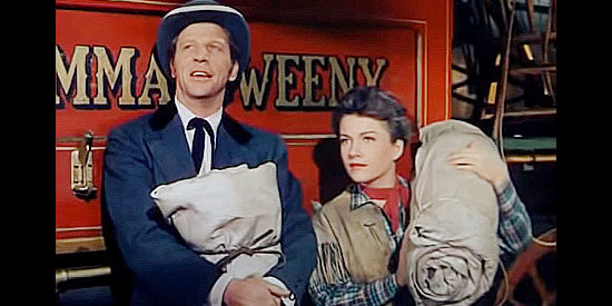 Dan Dailey as Johnny Behind the Deuces with Anne Baxter as Kit Dodge in A Ticket to Tomahawk (1950)