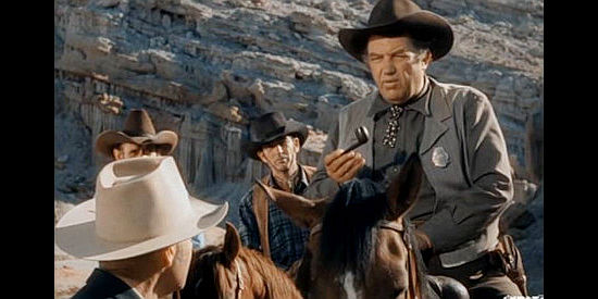 Andy Devine as Casey Brown, convinced Frank Plummer had nothing to do with an attempted robbery in The Last Bandit (1949)